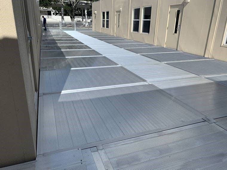 Aluminum decking.