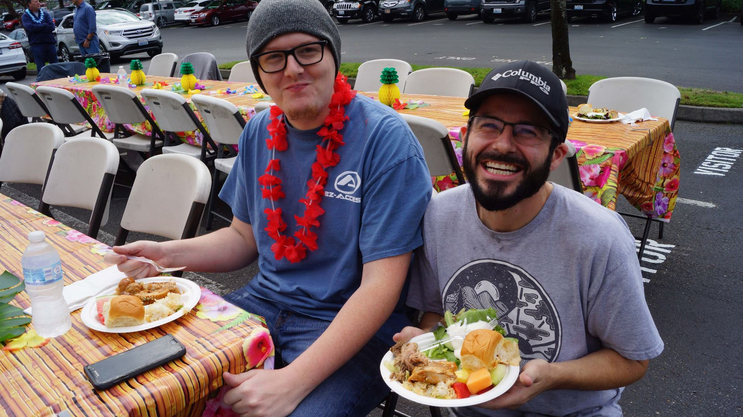 employees having lunch