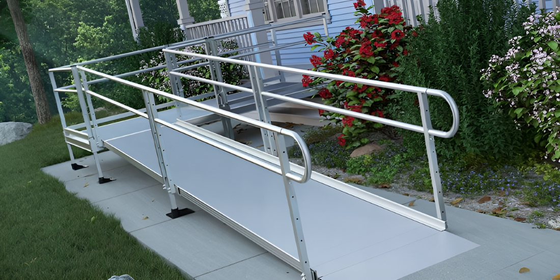 Large ramp outside a home.
